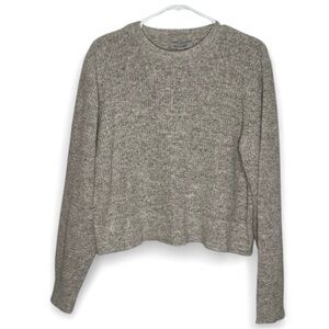 Ladies Grey & Gray Cropped Knit Sweater, size XL